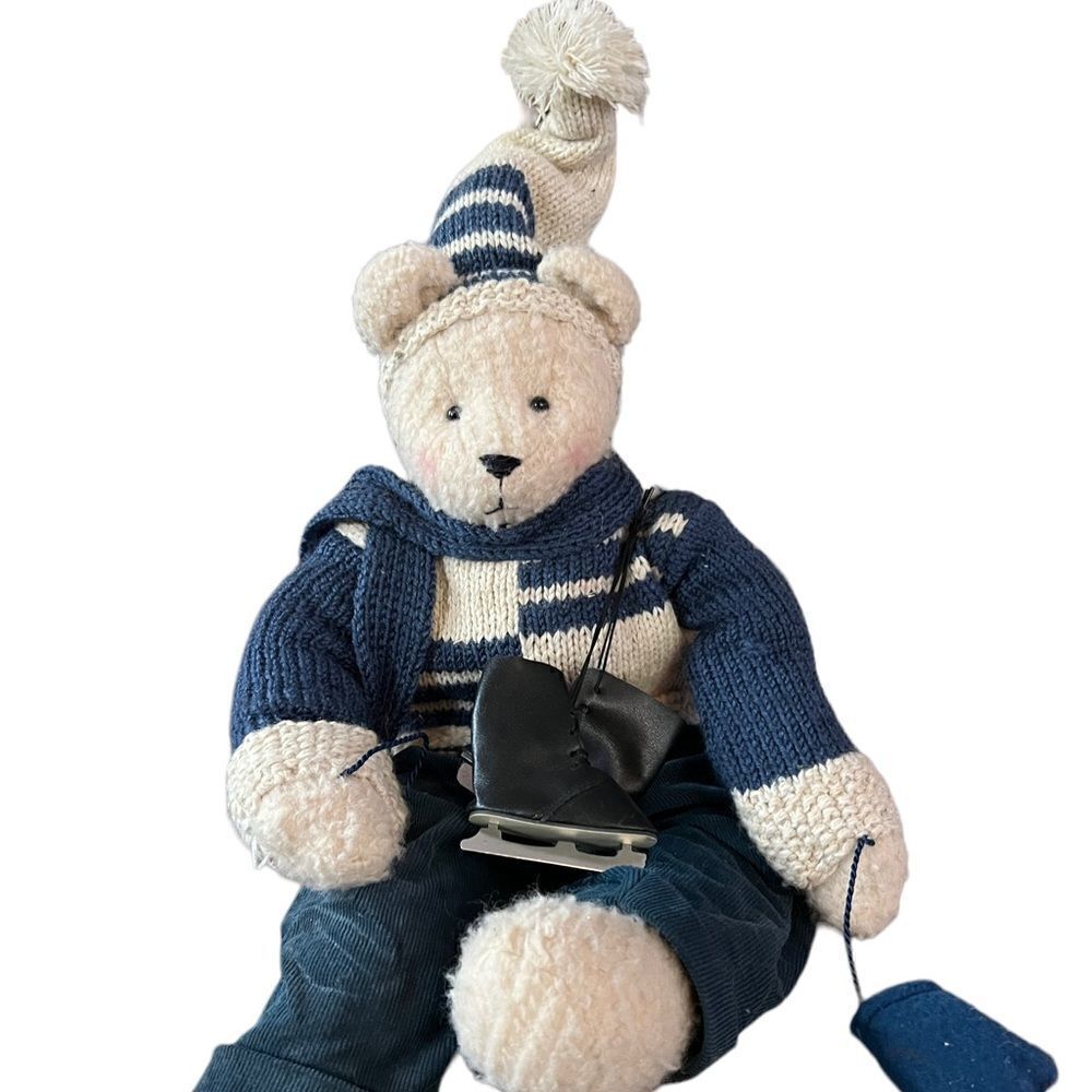 Vintage 2001 Giftcraft Among Friends‎ Michael Mittens 20" Plush Bear Ice Skates